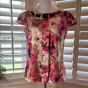 Worthington Pink and Black Blouse Elegant and Versatile
